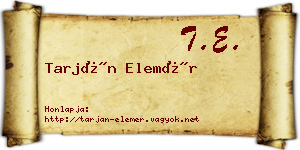Tarján Elemér névjegykártya